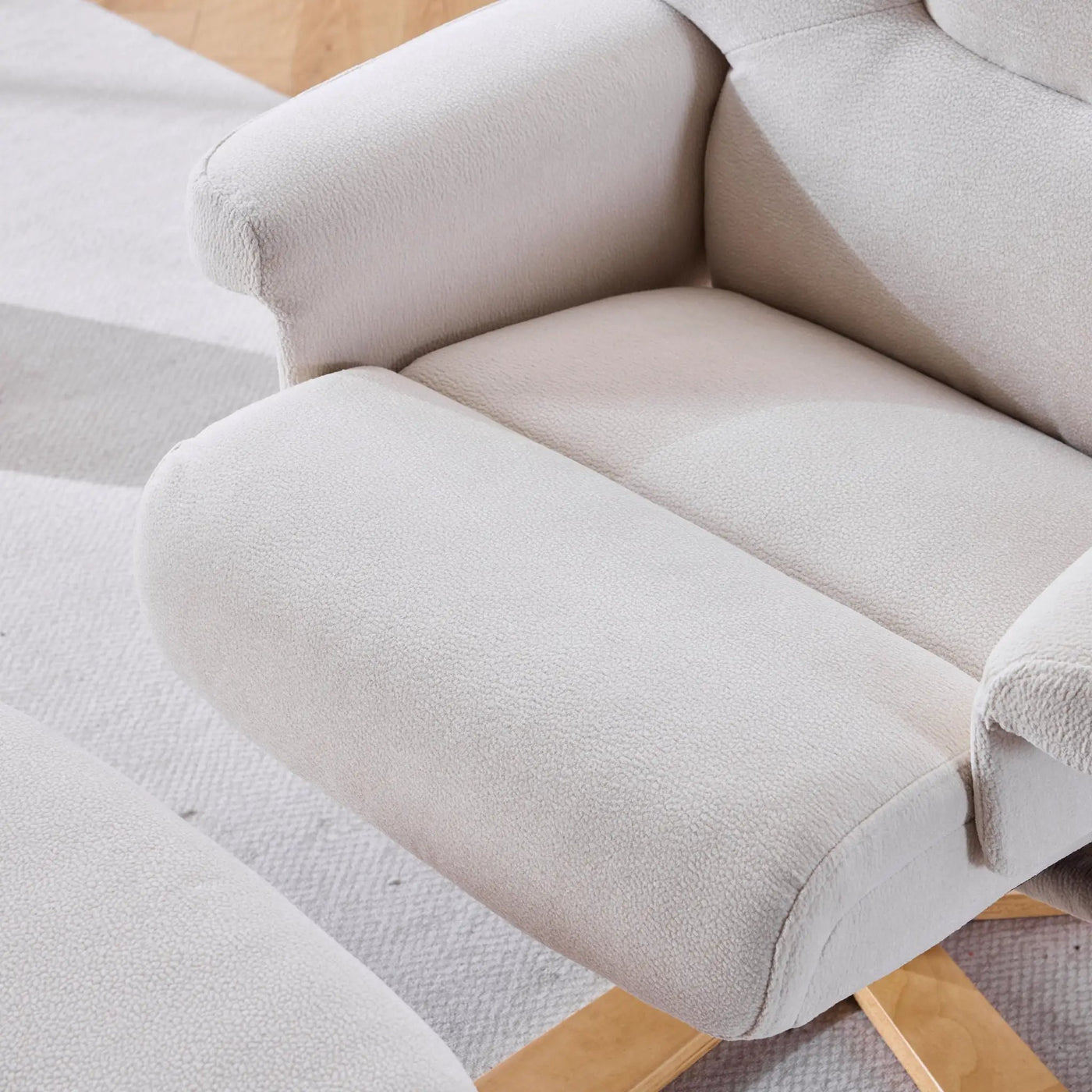 Upholstered Heated Massage 360° Swivel Accent Chair With Ottoman by HouseOfZazla