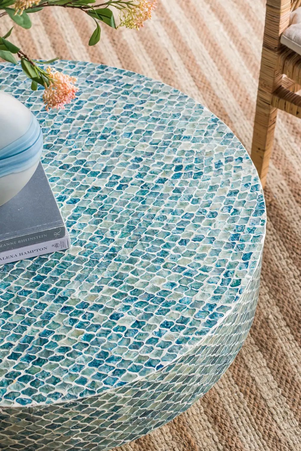 Unique Capiz Coffee Table & Pedestal Base by HouseOfZazla