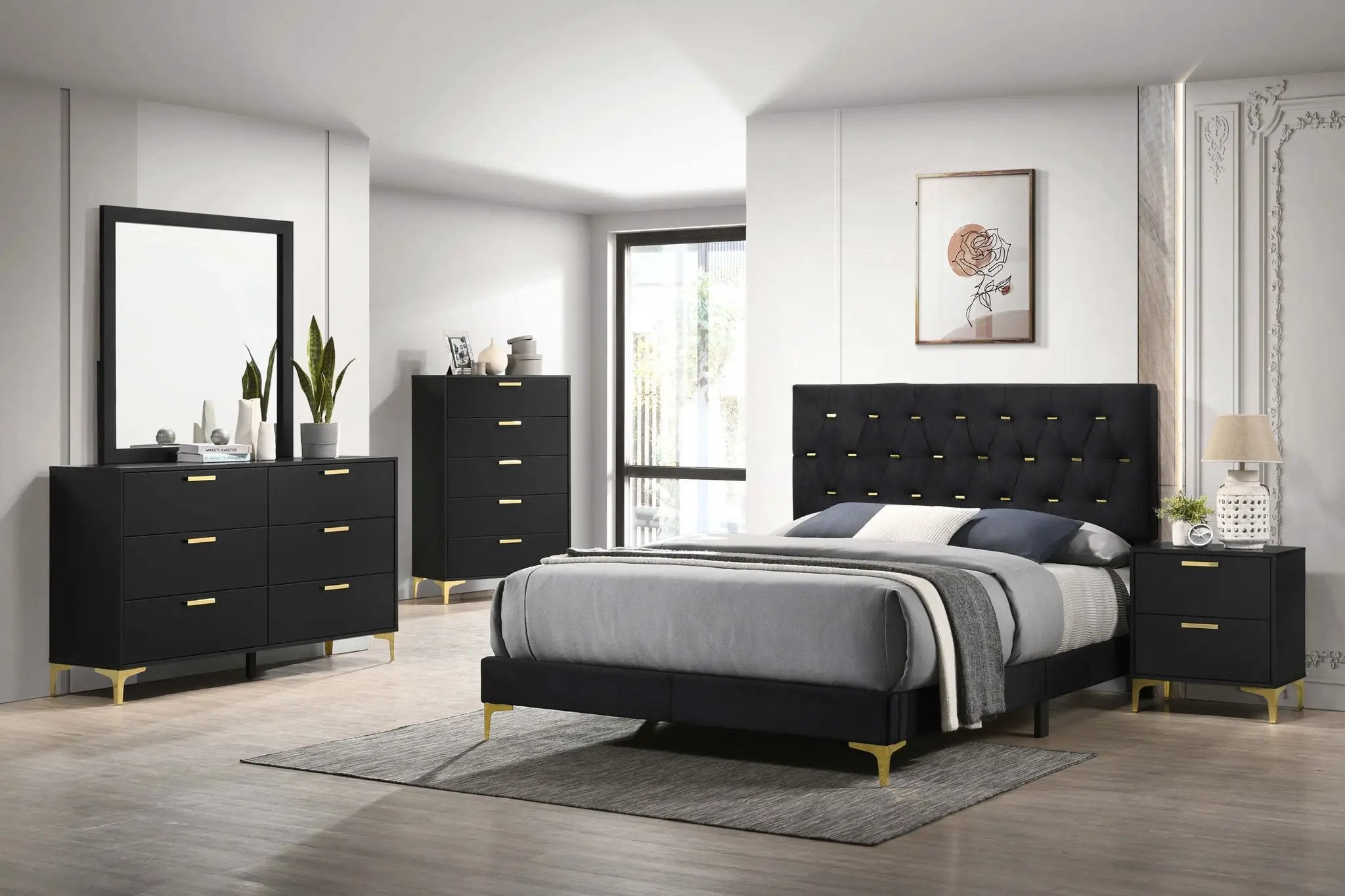 Kendall 5-piece Queen Bedroom Set Black by Unique Piece Furniture