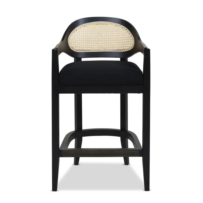 Americana - Mid-Century Modern Cane Back Counter Stool by Unique Piece Furniture