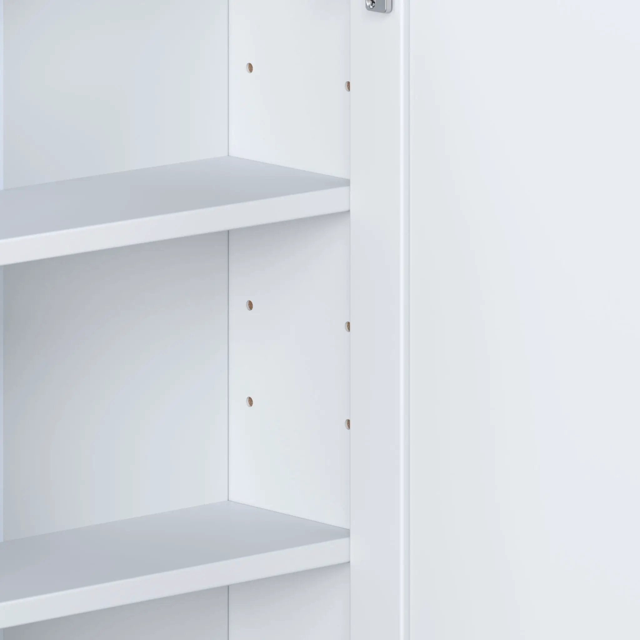 Bathroom Wall Storage Cabinet With Mirror And Adjustable Shelf, 6 Open Shelves by HouseOfZazla
