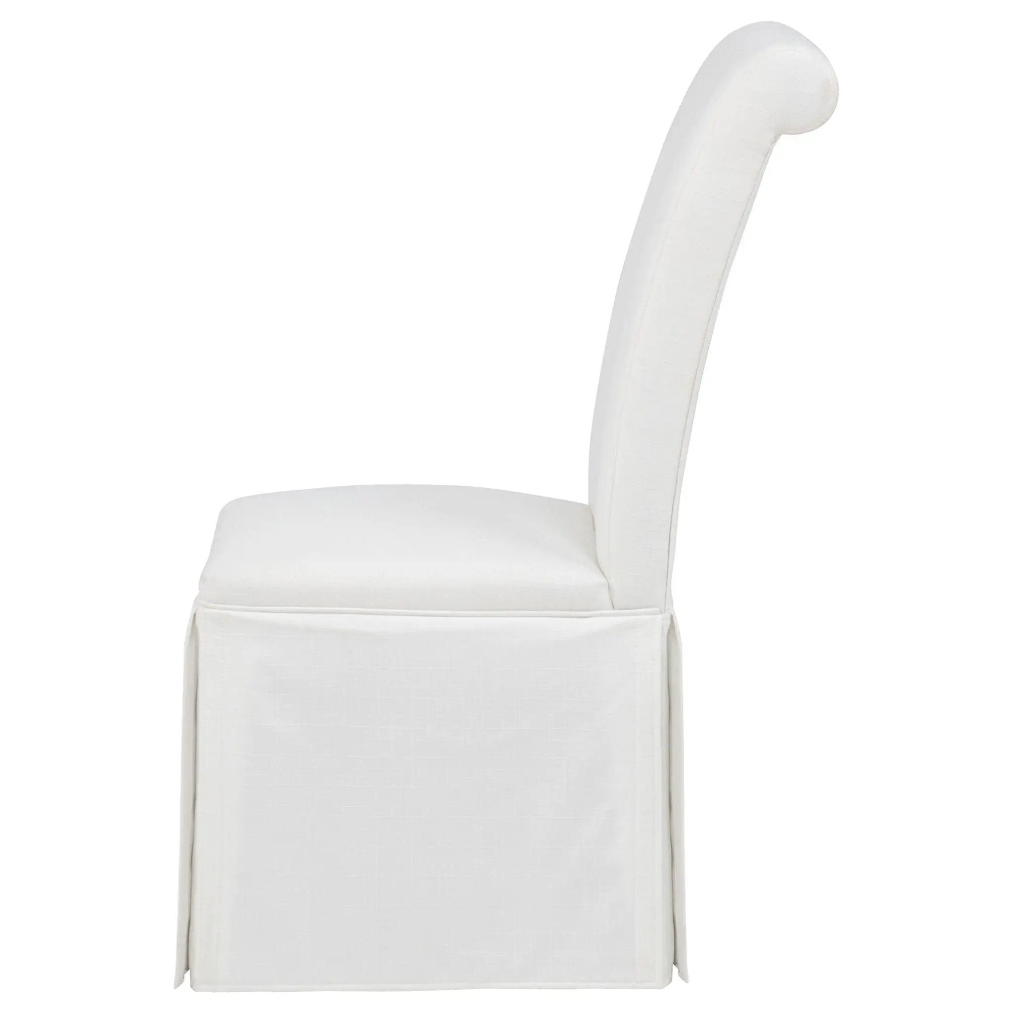 Shawna Upholstered Skirted Side Chair White (Set of 2) by Unique Piece Furniture
