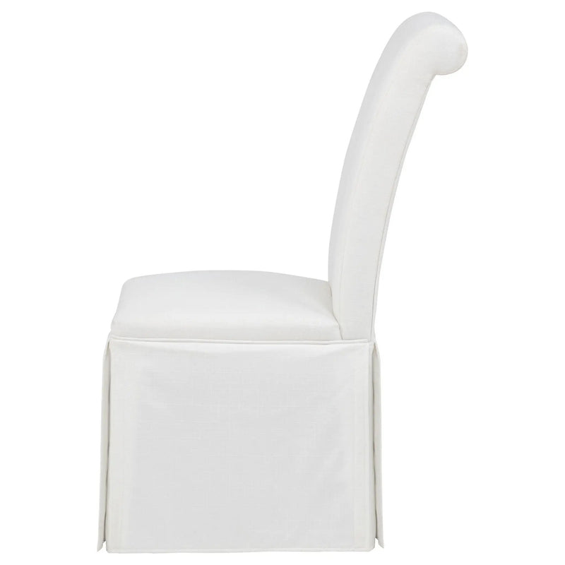 Shawna Upholstered Skirted Side Chair White (Set of 2) by Unique Piece Furniture