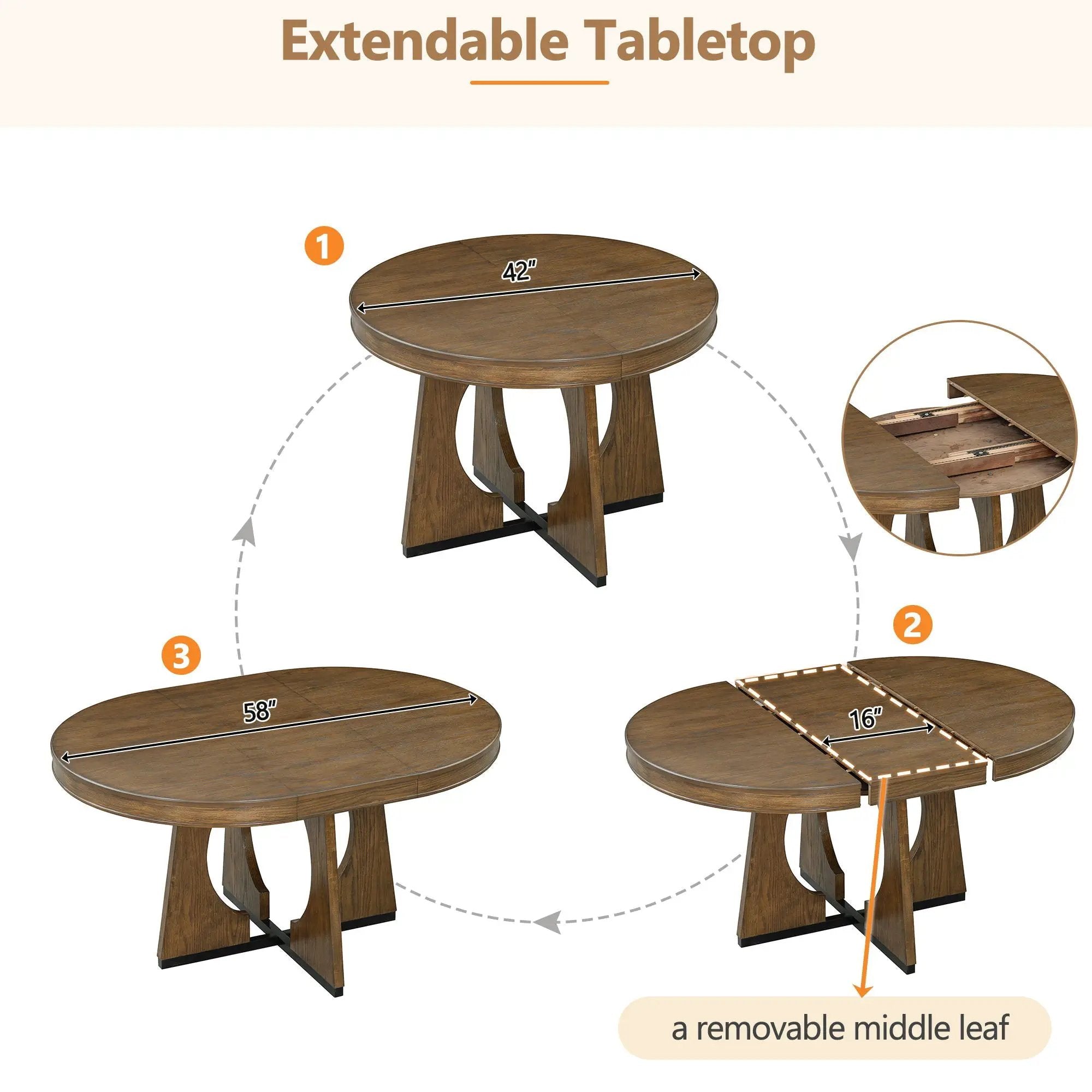 Round Dining Table Set For 4 With Chairs by HouseOfZazla