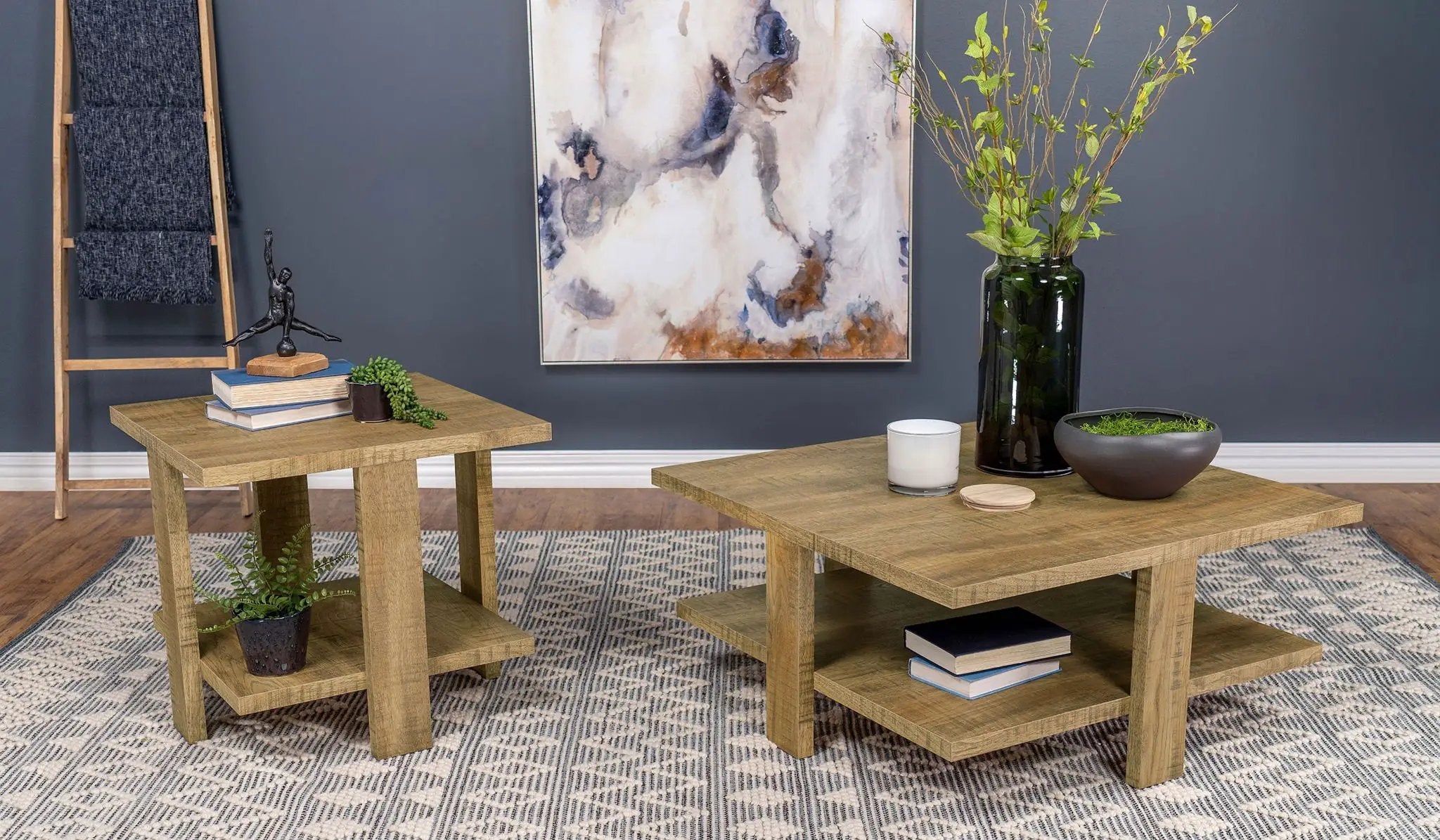 Dawn Square Engineered Wood Coffee Table Mango Brown by Unique Piece Furniture