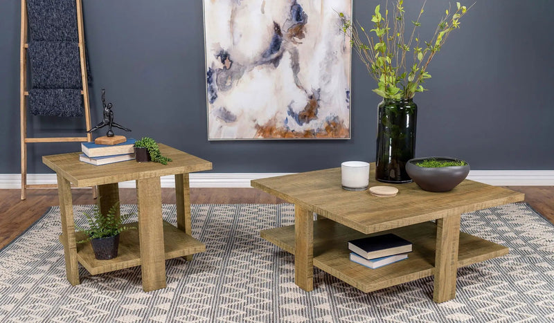 Dawn Square Engineered Wood Coffee Table Mango Brown by Unique Piece Furniture