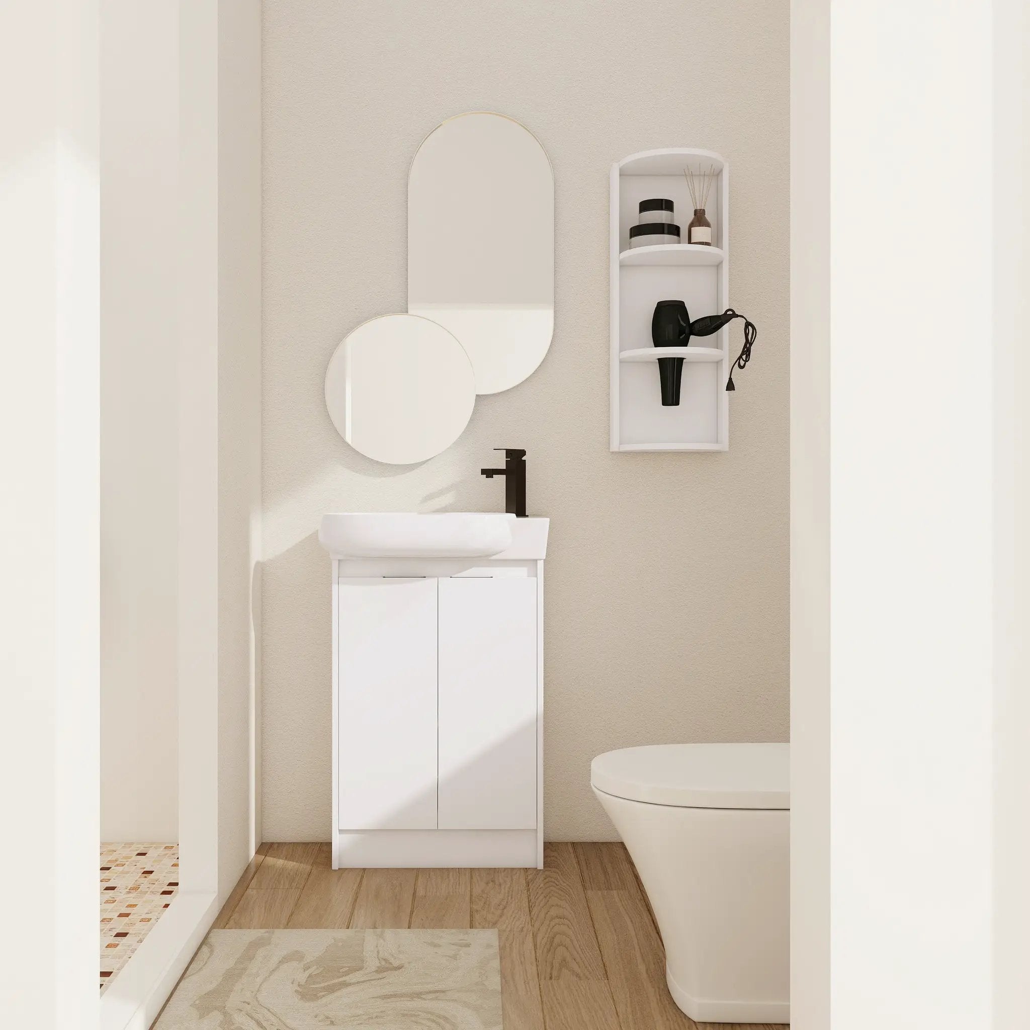 23" Freestanding Bathroom Vanity with Sink and Storage Rack by HouseOfZazla