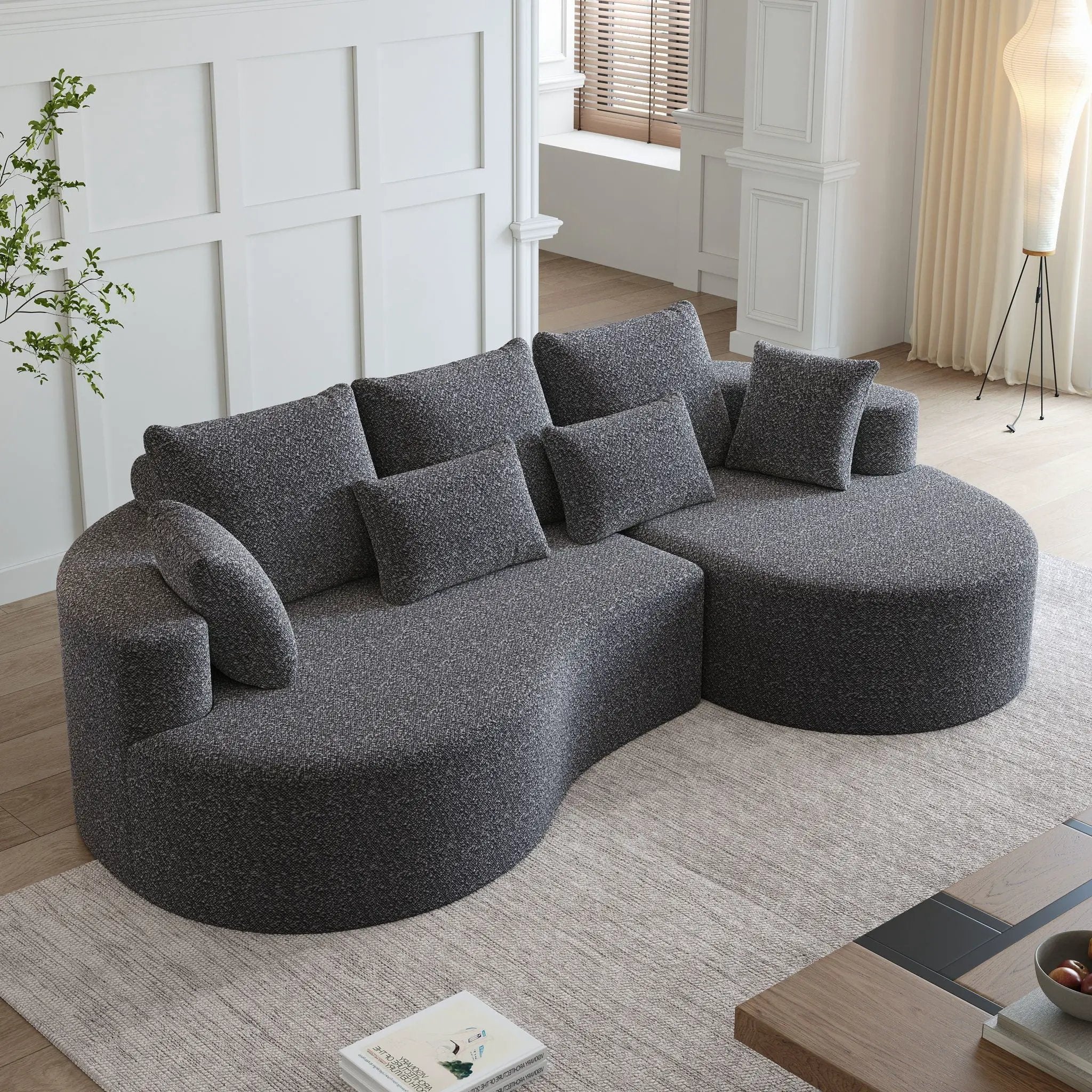 Curved Oversized Sectional Sofa With Extra Deep Seat by HouseOfZazla