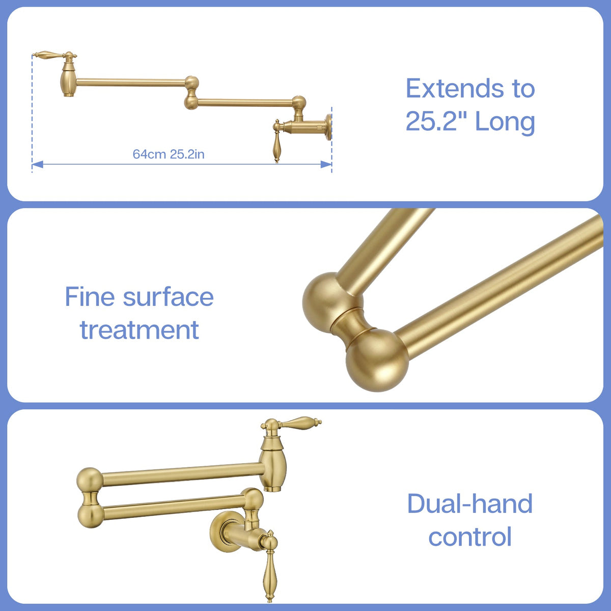Pot Filler Wall Mount Commercial Pot Filler Faucet, photo 4 of 8