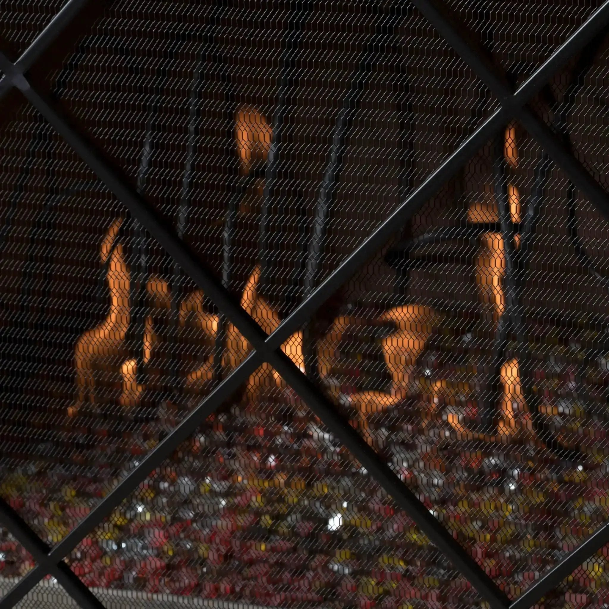 Minimalist Single Panel Iron Fireplace Screen with Diamond Design by HouseOfZazla