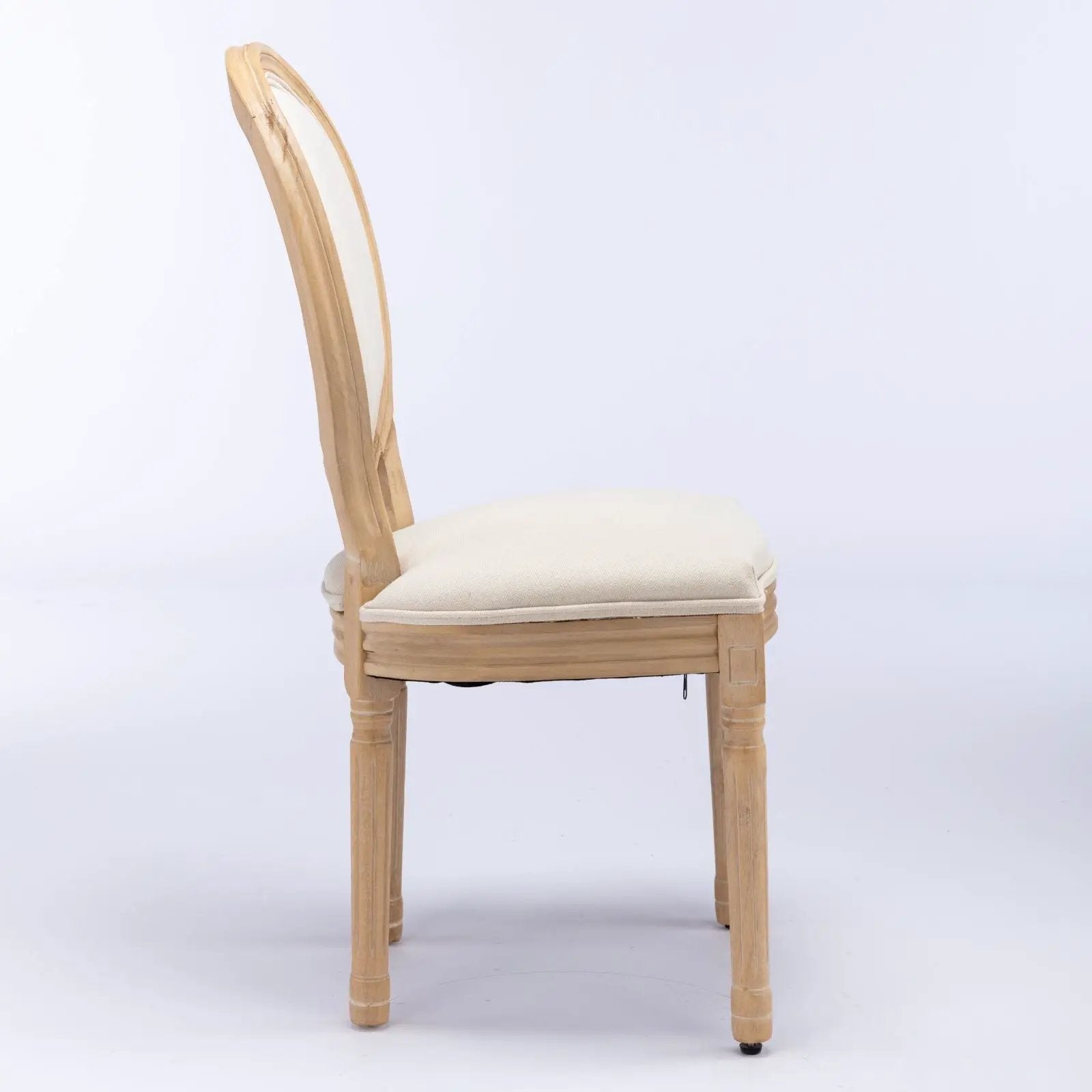 French Style Solid Wood Frame Antique Painting Fabric Back Dining Chair (Set of 2) by Unique Piece Furniture