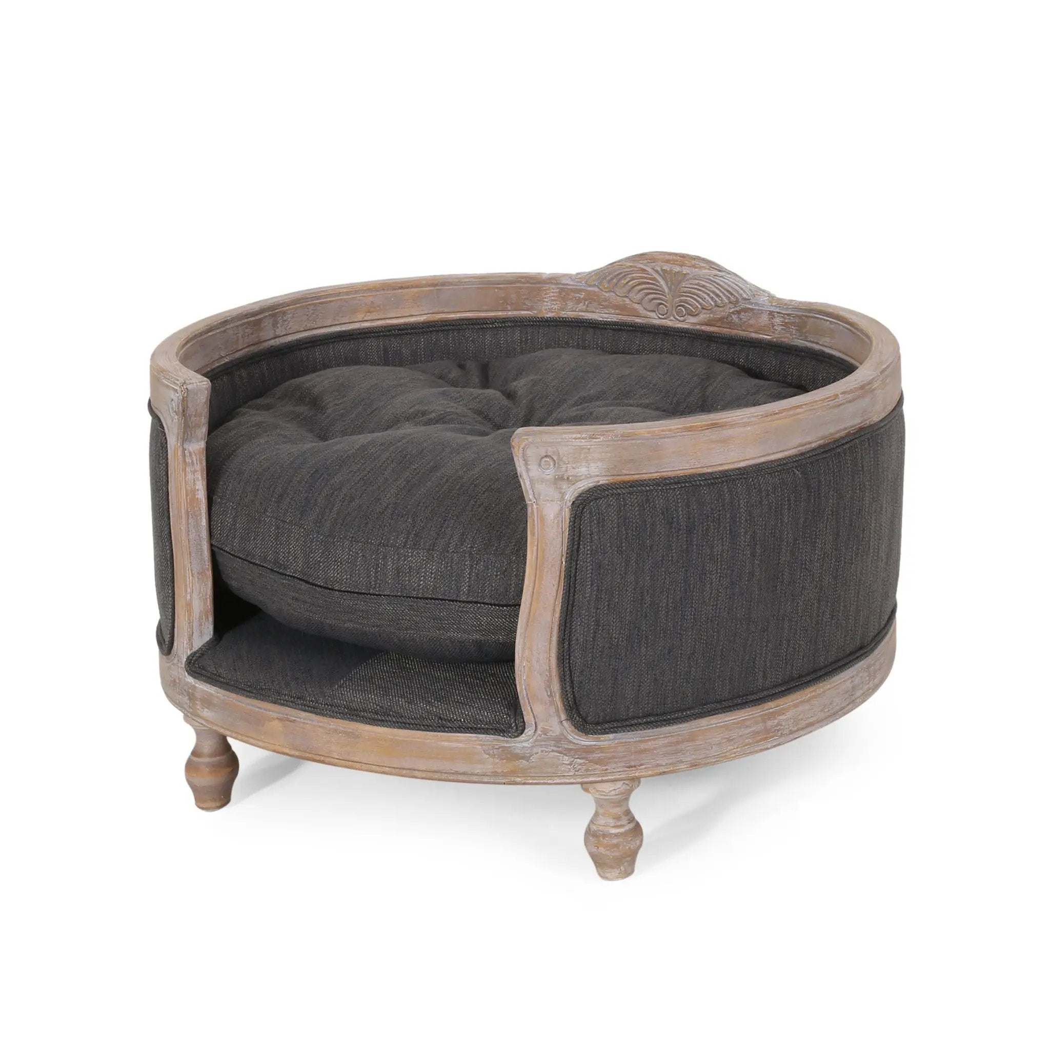 Upholstered Pet Bed, Fabric Dog Bed by HouseOfZazla