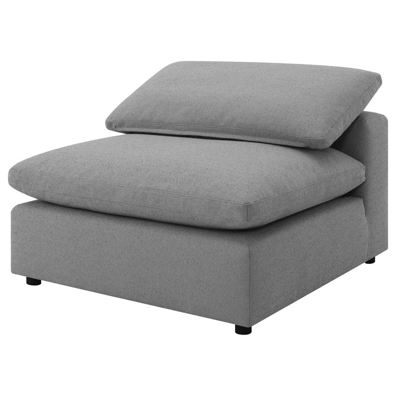 Raleigh Boucle Upholstered Armless Chair Grey by Unique Piece Furniture