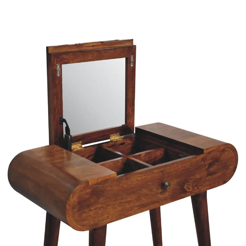 Solid Wood Mini Round Chestnut Fold Vanity by HouseOfZazla