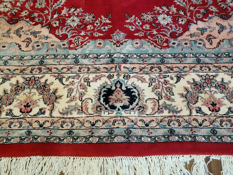 9' X 12' Vintage Handmade India Medallion Wool Rug Vegetable Dyes Nice Red by Jewel Rugs