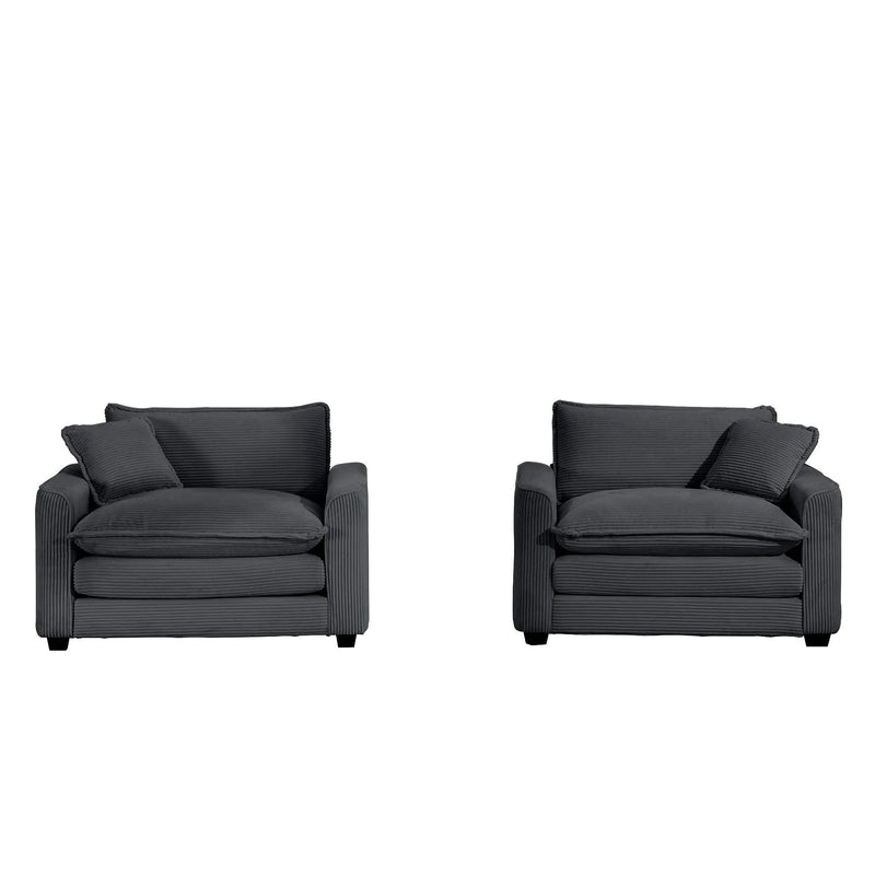Modern Classic Fabric Single Chair Deep Seat Sofa With Pillow by Unique Piece Furniture