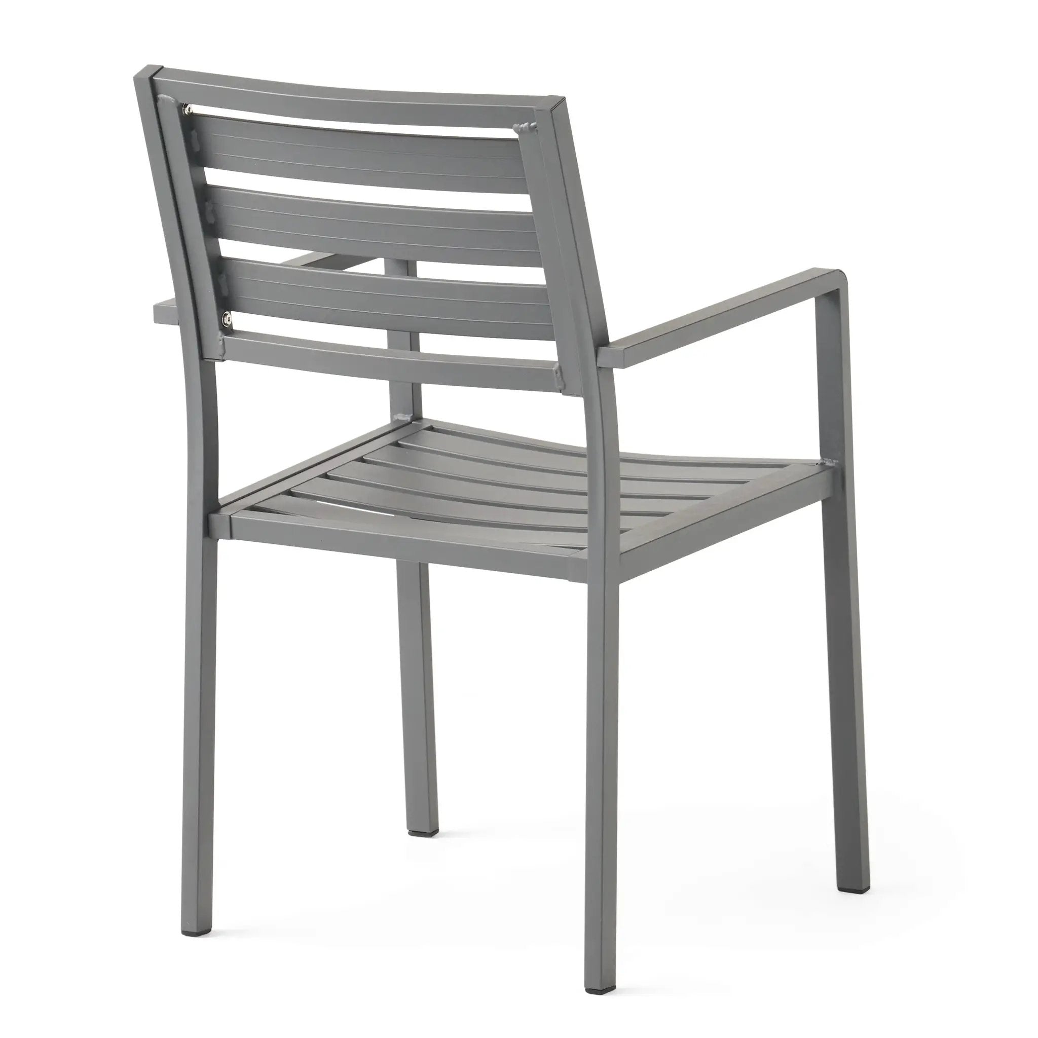 Outdoor Modern Aluminum Dining Chair (Set of 2), Gun Metal Gray by HouseOfZazla
