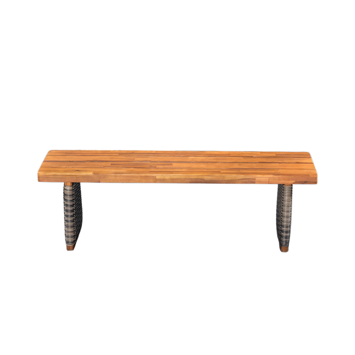 Outdoor Acacia Wood Bench with Teak Finish, photo 6 of 10