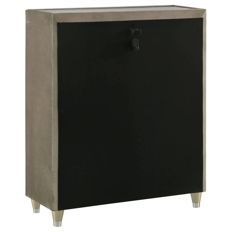 Lorient 5-drawer LED Chest of Drawers Ivory and Camel by Unique Piece Furniture