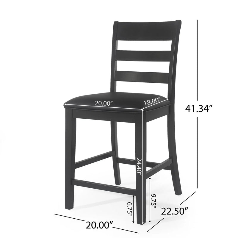 Farmhouse Upholstered Wood Counter Stools by HouseOfZazla