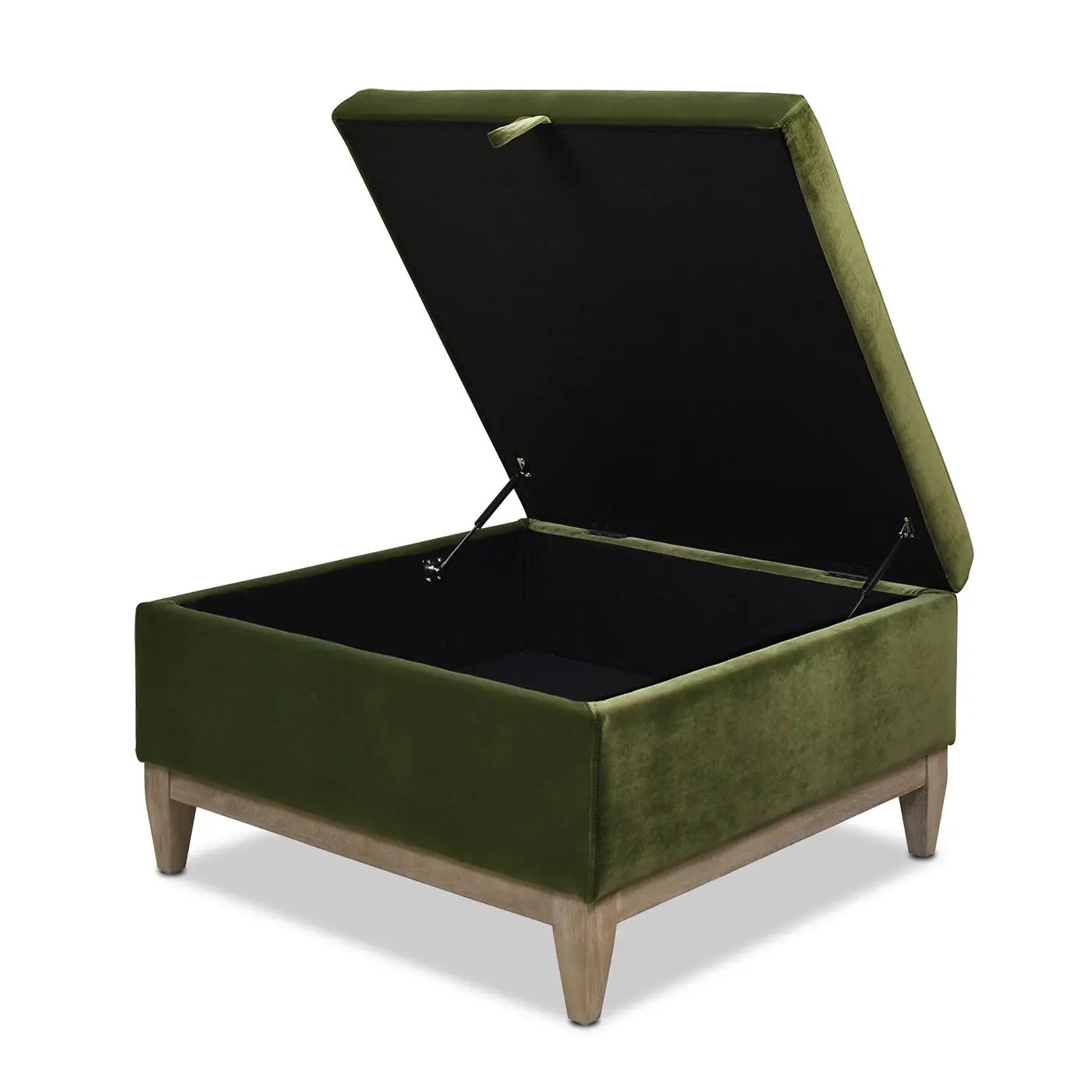 Knox - Square Storage Cocktail Ottoman - Olive Green by Unique Piece Furniture