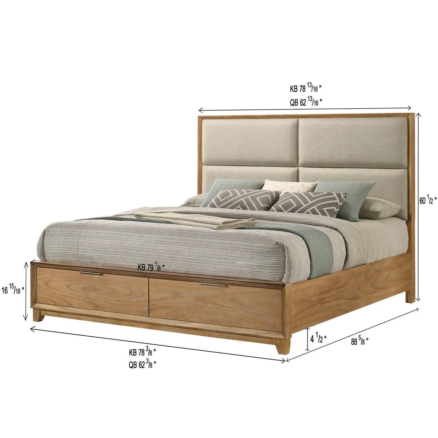 Contemporary Storage Platform Bed With Ultra Plush Headboard by Unique Piece Furniture