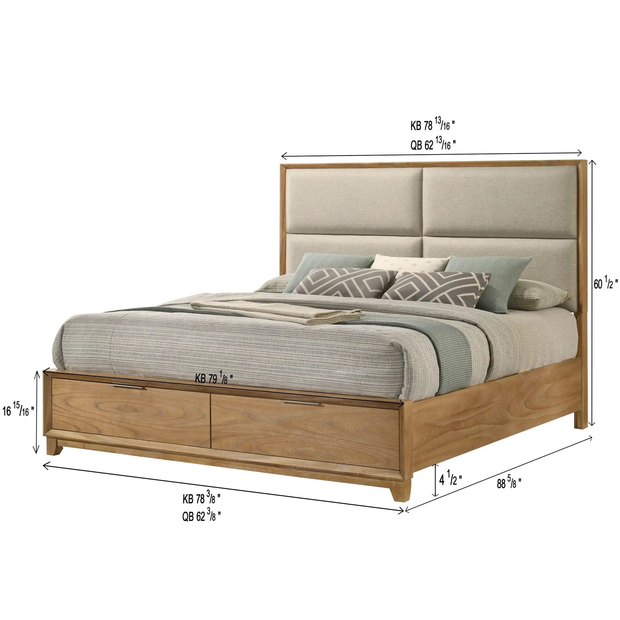 Contemporary Storage Platform Bed With Ultra Plush Headboard by Unique Piece Furniture