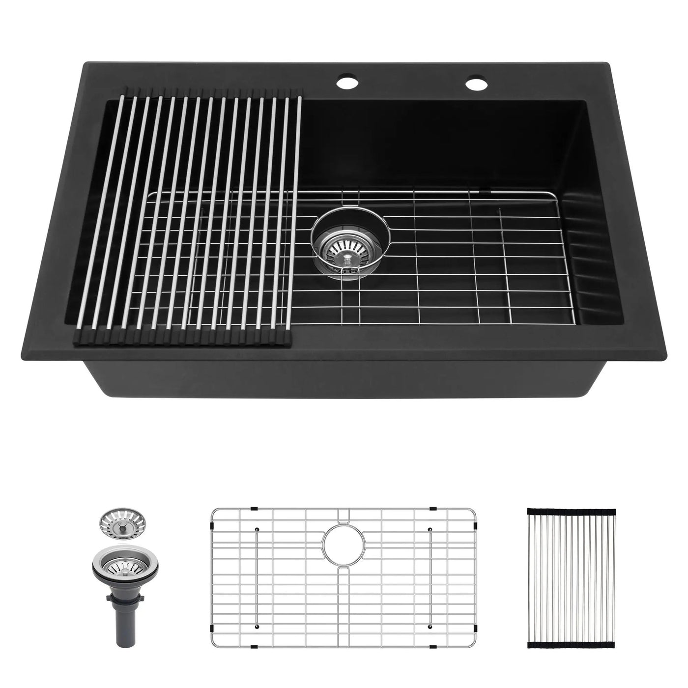 Quartz Kitchen Sink, Granite Composite, Drop In Sink With Durable Design by HouseOfZazla