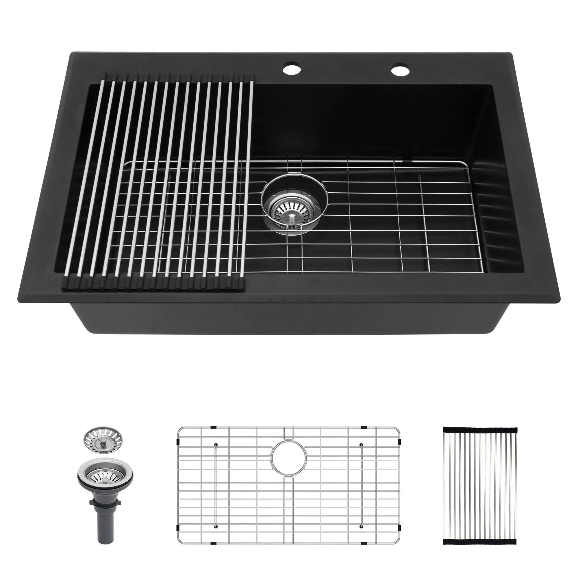 Quartz Kitchen Sink, Granite Composite, Drop In Sink With Durable Design by HouseOfZazla