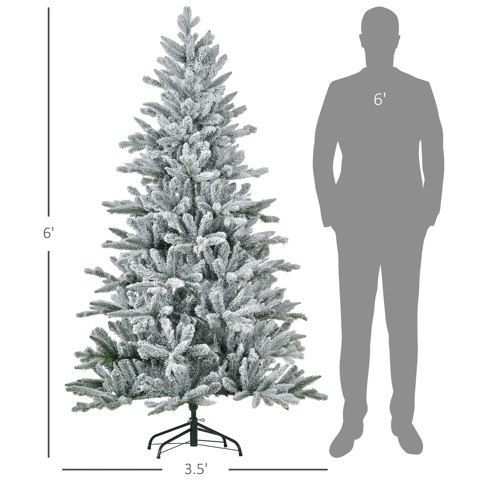 HOMCOM 6ft Snow Flocked Artificial Christmas Tree by HouseOfZazla