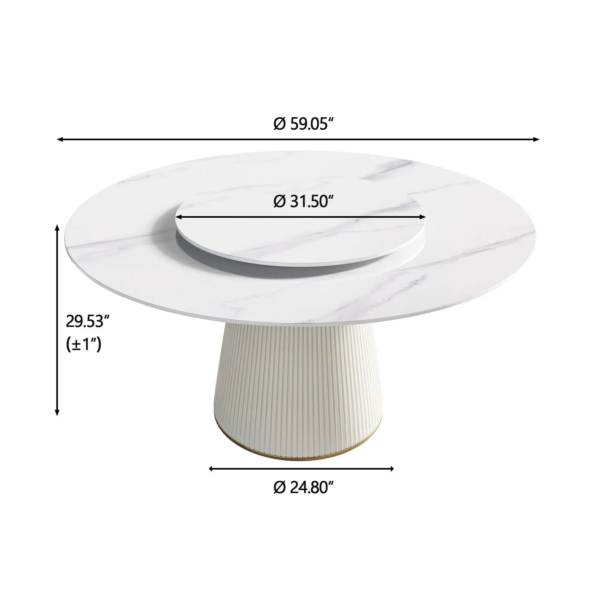 Modern, Round Carbon Steel Base Dining Table, Can Accommodate 6 People by HouseOfZazla