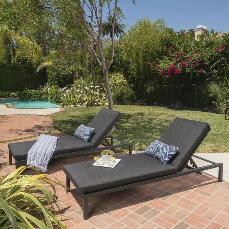 Modern Chaise Lounge With Water Resistant Fabric Cushions by HouseOfZazla