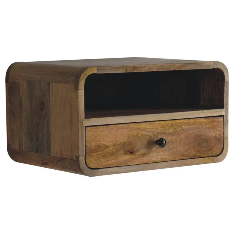 Large Floating Bedside, 1 Drawer, 1 Open Slot, Oak-ish by HouseOfZazla