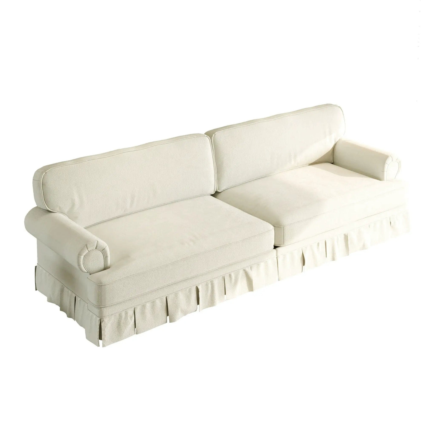 Luxuriously Comfortable Cloud Couch Sofa With Elegant Rolled Arms & Pleated Skirt Design by HouseOfZazla