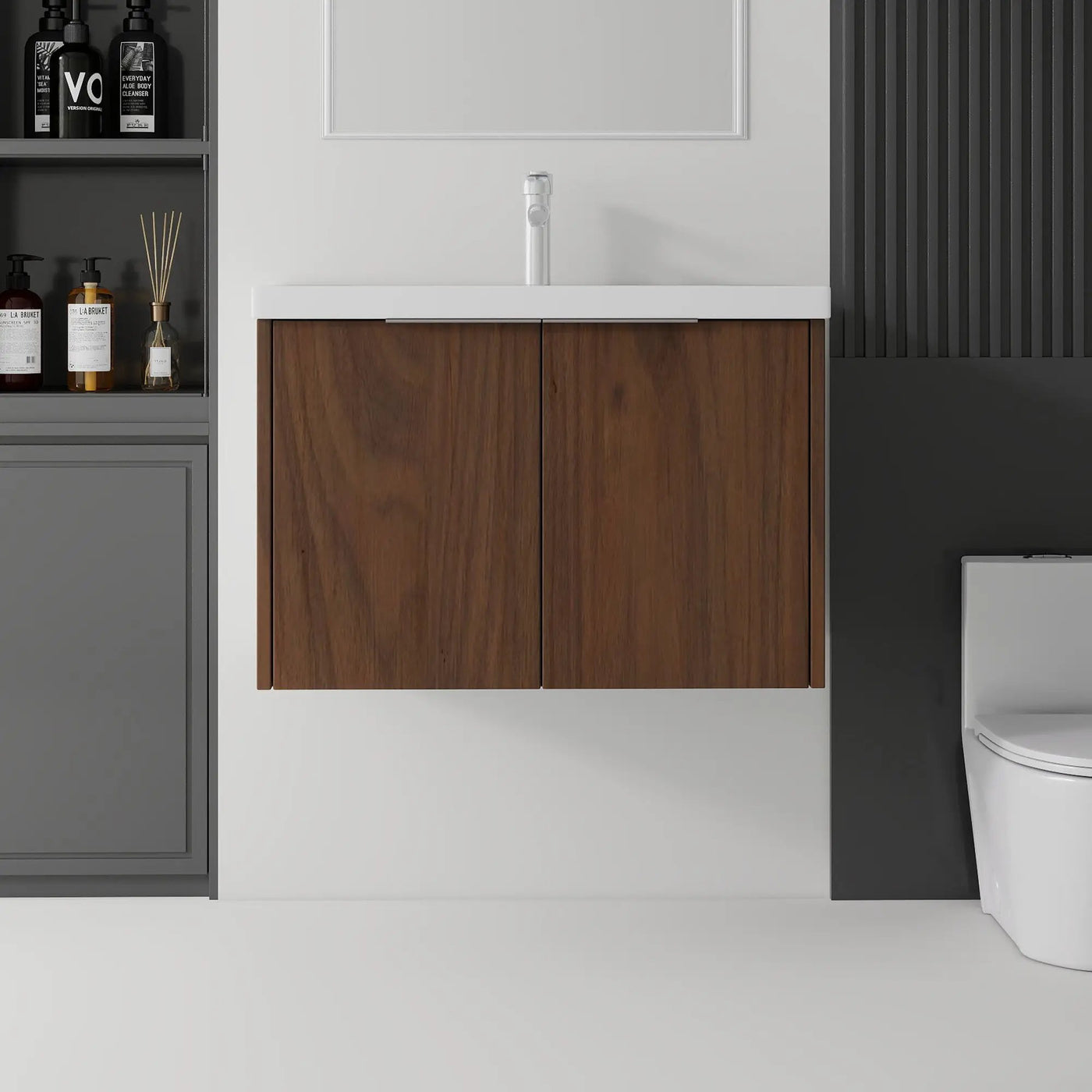 36 Inch Floating Bathroom Vanity with Ceramic Sink and Soft-Close Door by HouseOfZazla