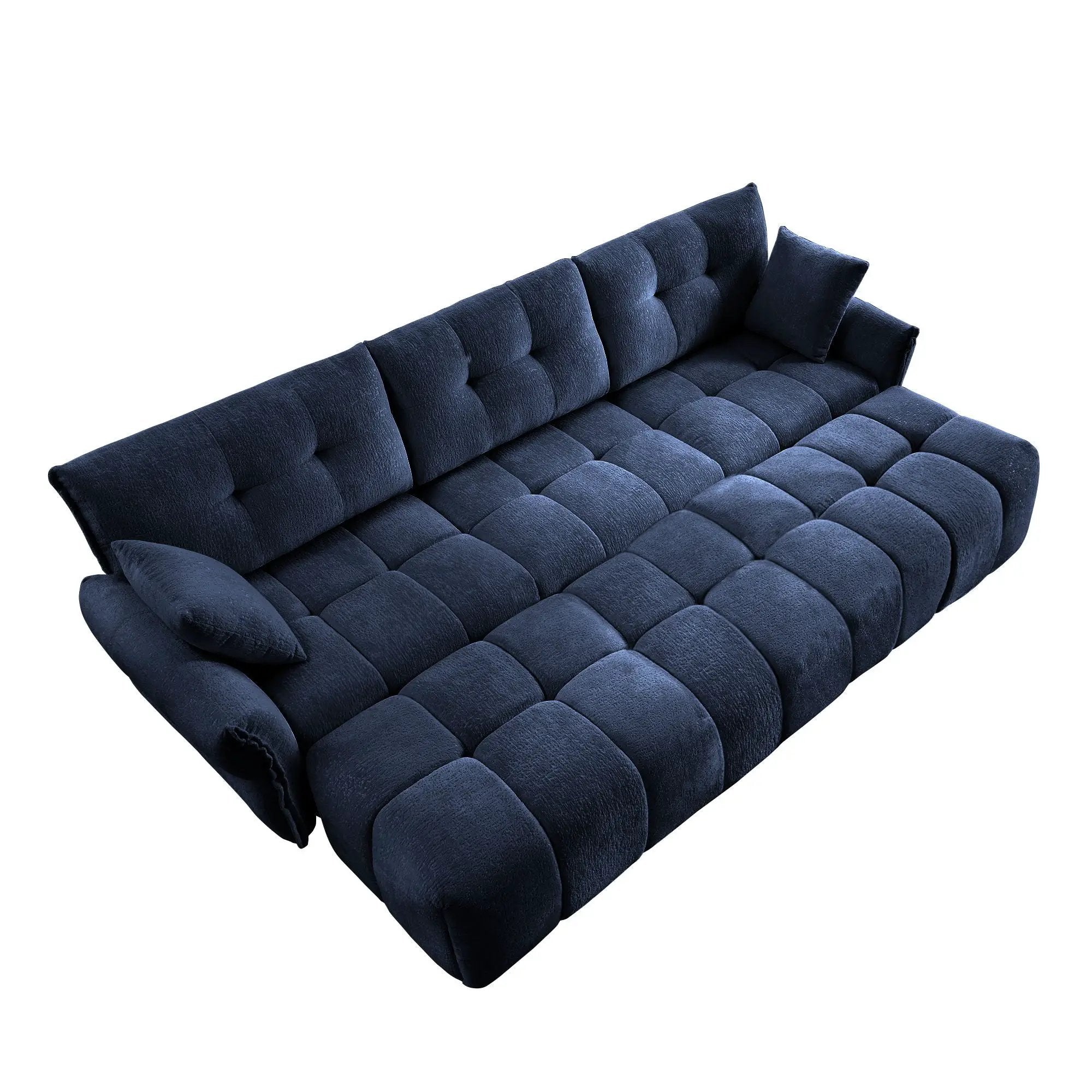 Sofa Set With Ottoman And Pillows, Textured, High Resilience Cushions by HouseOfZazla
