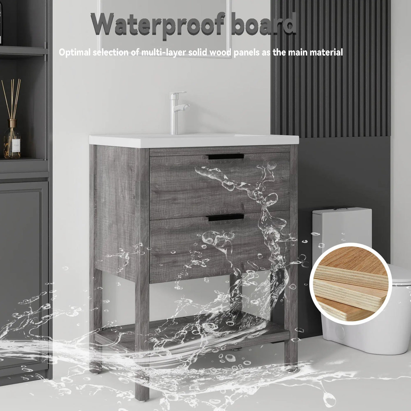 24 Inch Freestanding Bathroom Vanity with Sink by HouseOfZazla