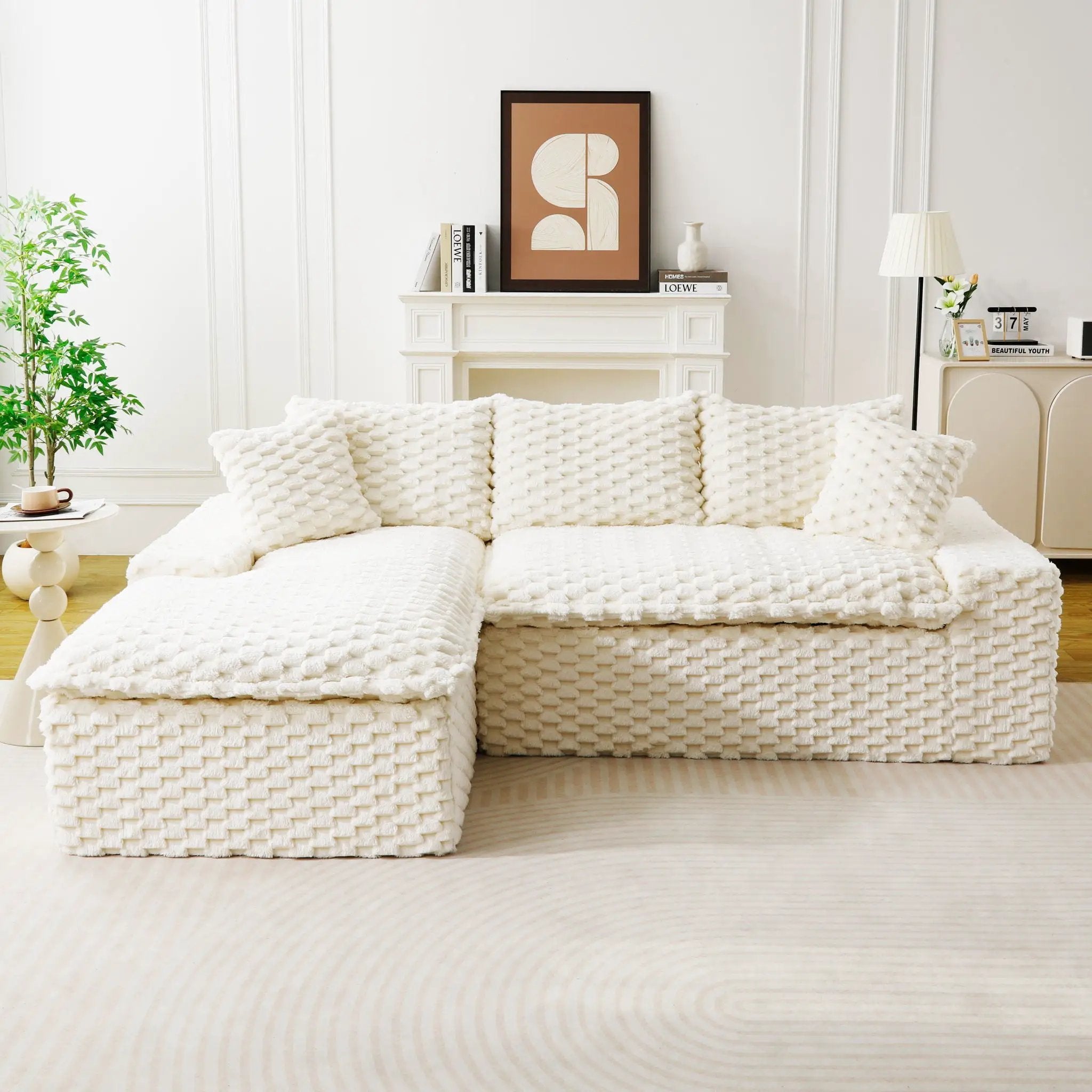 Modular Sofa, Convertible Twin Seat With Chaise Lounge by Unique Piece Furniture