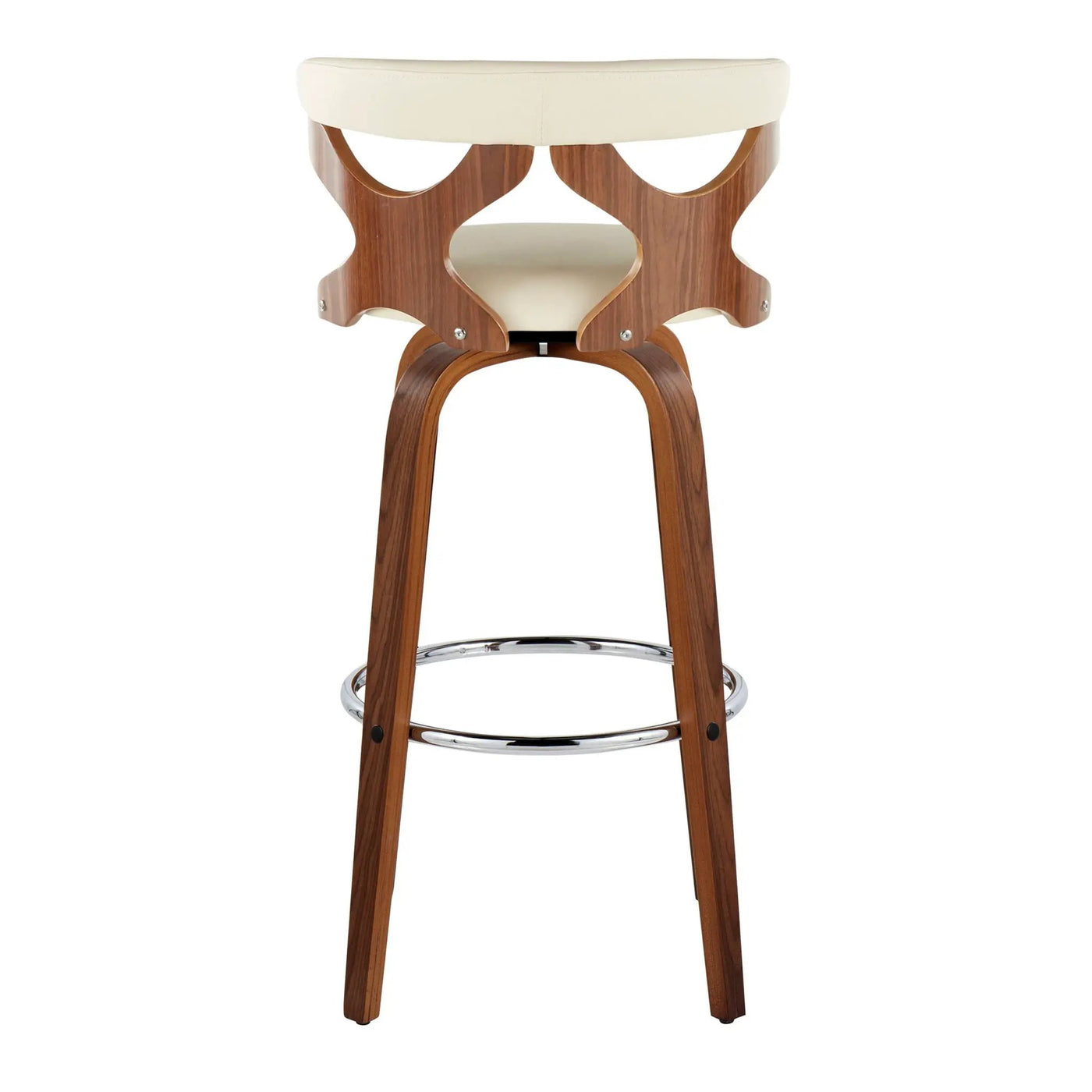 Gardenia - Mid Century Modern Fixed Height Barstool With Swivel With Round Footrest (Set of 2) by HouseOfZazla
