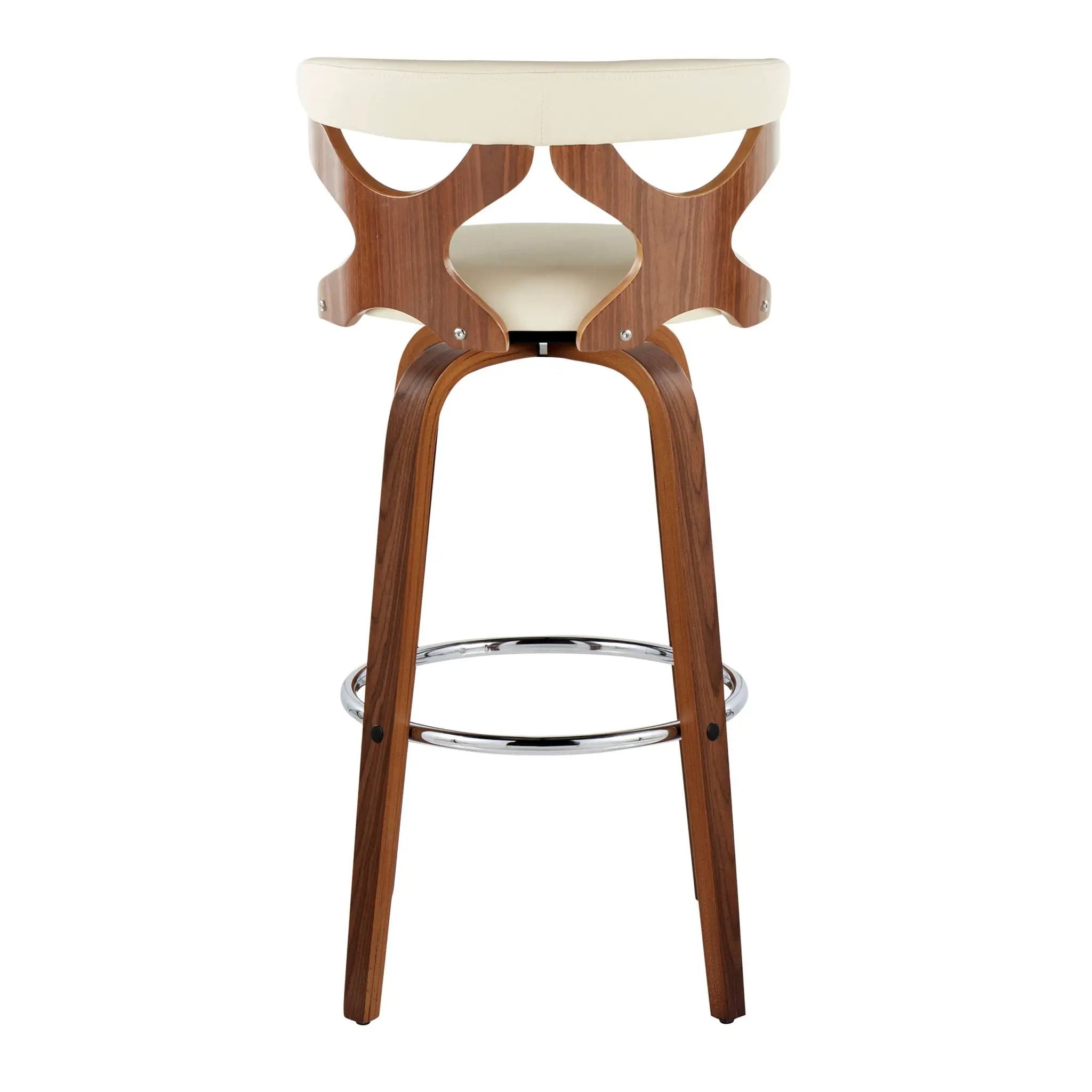 Gardenia - Mid Century Modern Fixed Height Barstool With Swivel With Round Footrest (Set of 2) by Unique Piece Furniture