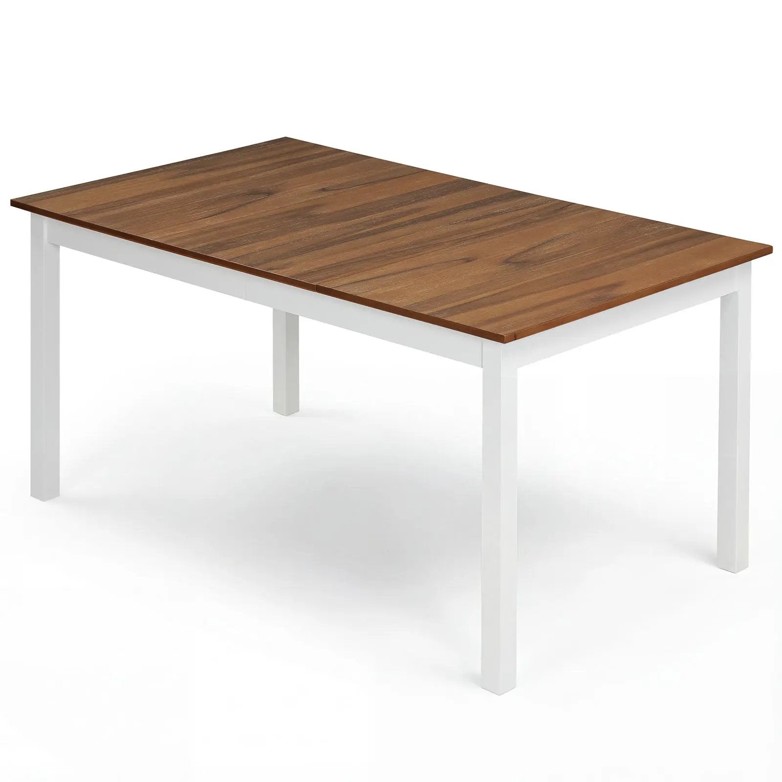 60 Inch Rectangular Dinner Table with Solid Rubber Wood Legs by DirectDeals