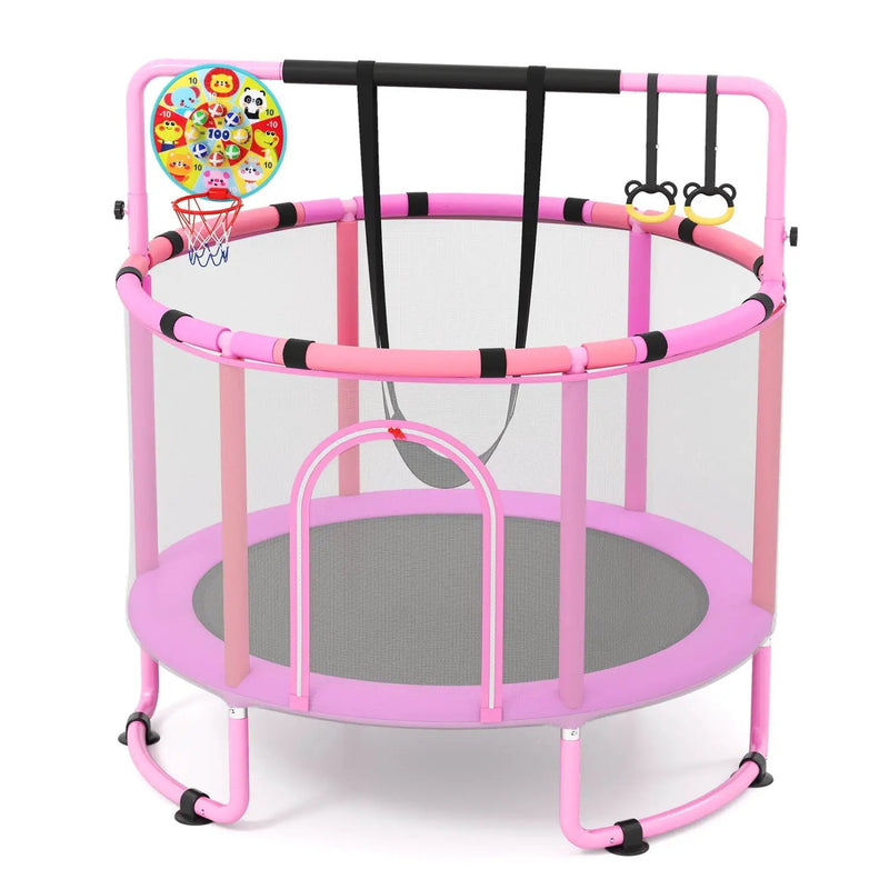 60-Inch Kids Trampoline with Adjustable Gymnastics Bar by DirectDeals