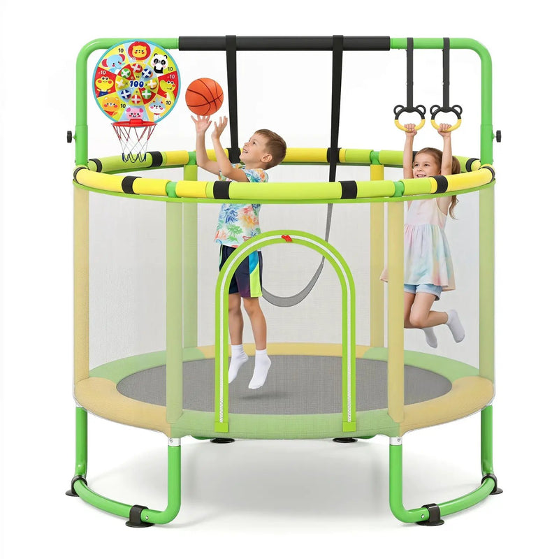 60-Inch Kids Trampoline with Adjustable Gymnastics Bar by DirectDeals