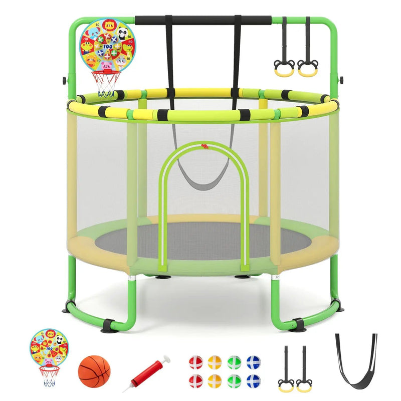 60-Inch Kids Trampoline with Adjustable Gymnastics Bar by DirectDeals