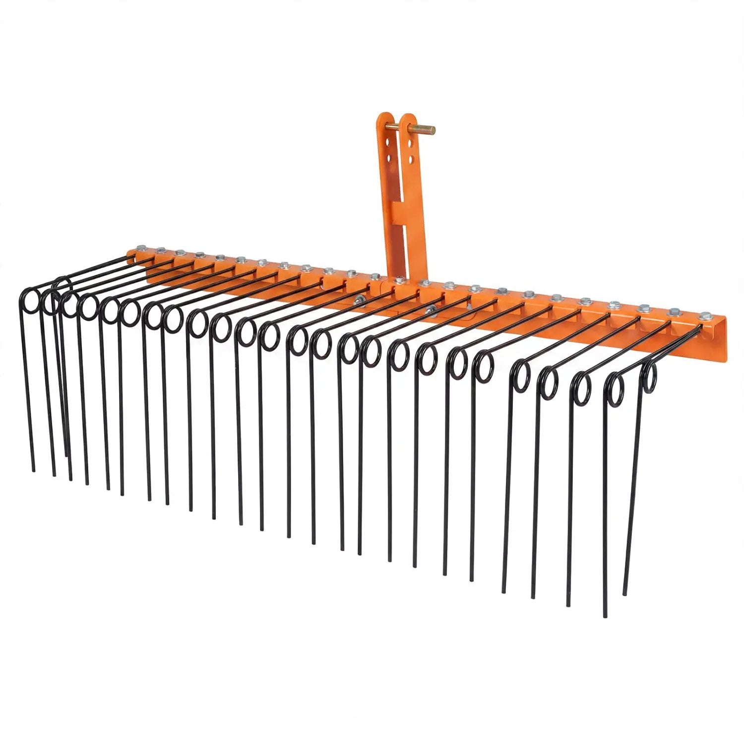 60 inch Pine Straw Rake Tow Behind Landscape Rake with 26 Metal Coil Tines by DirectDeals