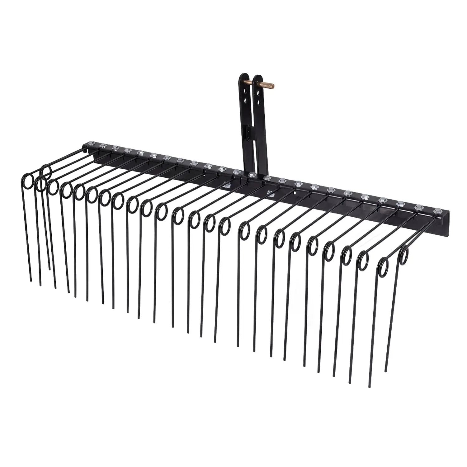 60 inch Pine Straw Rake Tow Behind Landscape Rake with 26 Metal Coil Tines by DirectDeals