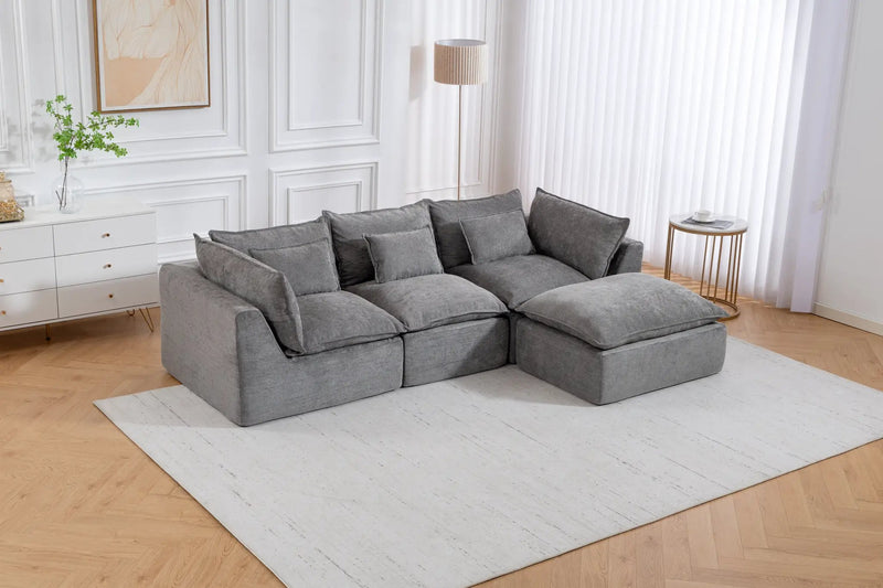 102.3" Width Cloud Couch Oversized Modular Sectional Sofa by HouseOfZazla