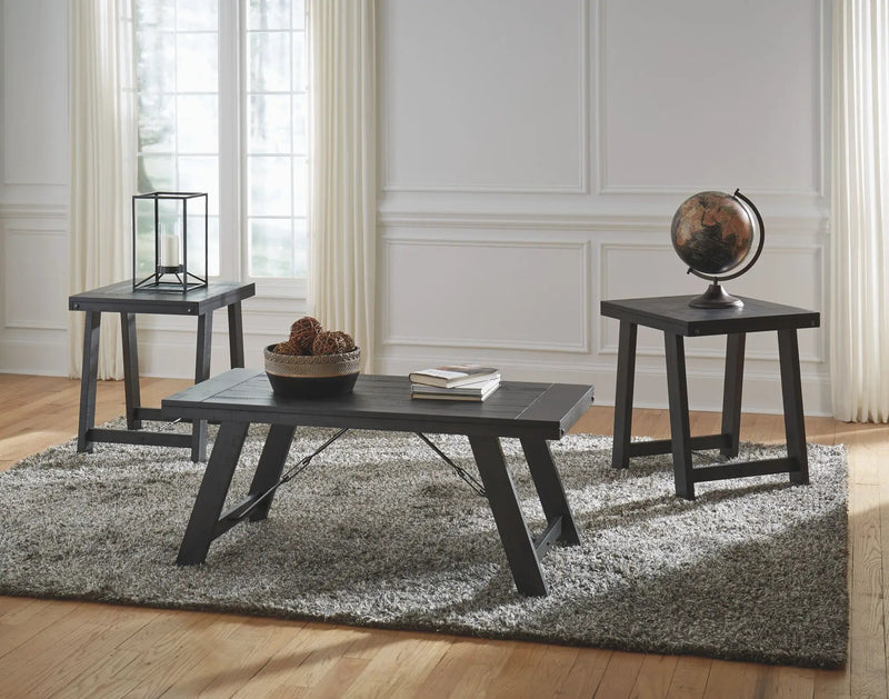 Noorbrook - Occasional Table Set (Set of 3) - Black / Pewter by Unique Piece Furniture