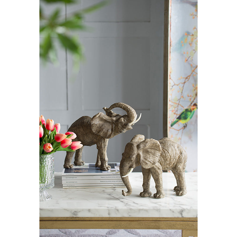 Polyresin Elephant Accent Decorative Object with Trumpeting Design - Black/Polyresin, photo 8 of 9