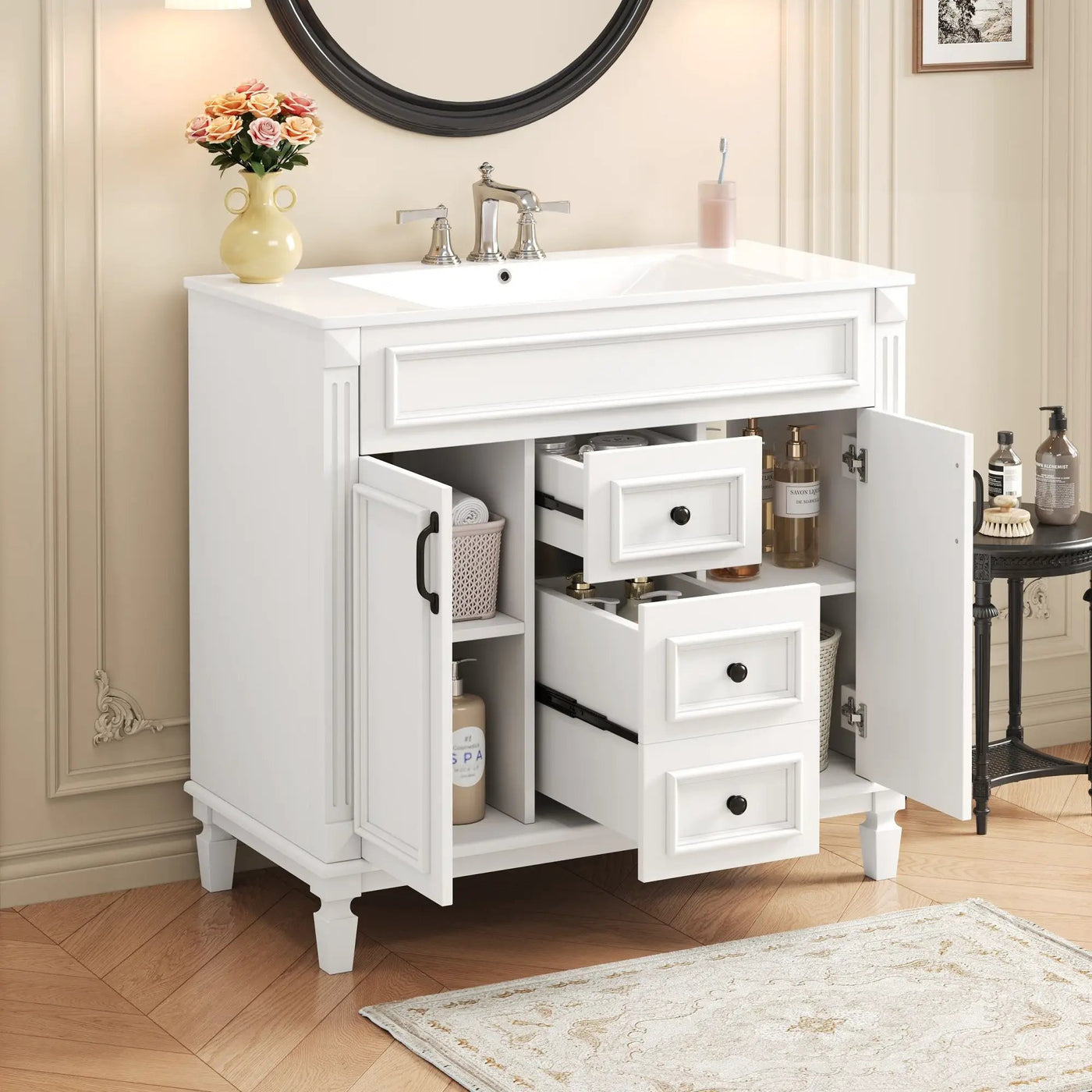Bathroom Vanity With Top Sink and Soft-Closing Storage by HouseOfZazla